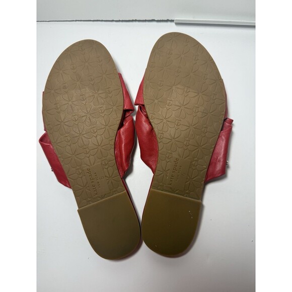 Kate Spade Marcella Leather Knotted Slip On Sandal In Red Sz 6 New - Picture 7 of 9